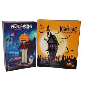 Horror Halloween Pumpkin King Night & Before Christmas 2 Box Building Set Toys